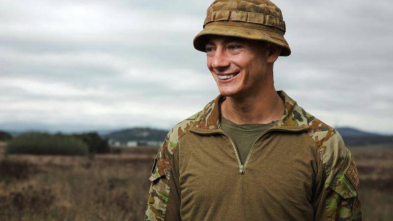 Australian Army Staff Cadet Thomas Sandor from the Royal Military College - Duntroon during Exercise Shaggy Ridge at Majura Training Area, ACT. 