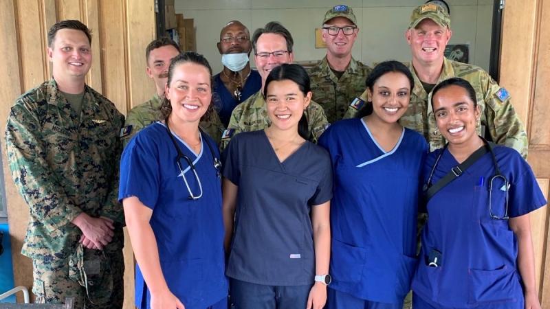 A medical team from Army’s 2nd Health Battalion in Solomon Islands during Operation Render Safe 24-2.
