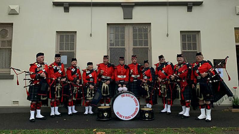 The Rats of Tobruk memorial band members at the Rats hall in Melbourne.