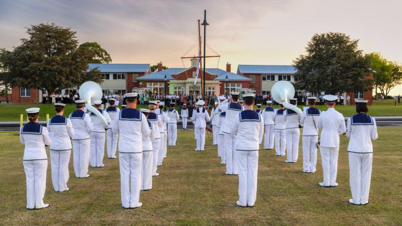Royal Australian Navy Band – Melbourne at the official reception as part of Navy Week celebrations held at HMAS Cerberus, Victoria.