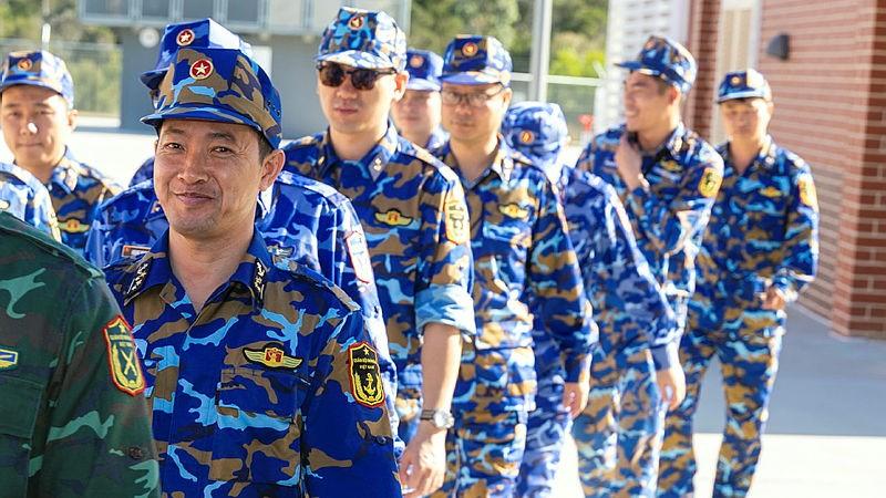 Vietnamese People's Army personnel complete a tailored combat survivability course as part of the Defence Cooperation Program, at the Royal Australian Navy School of Survivability and Ship's Safety, at HMAS Cerberus, Victoria.