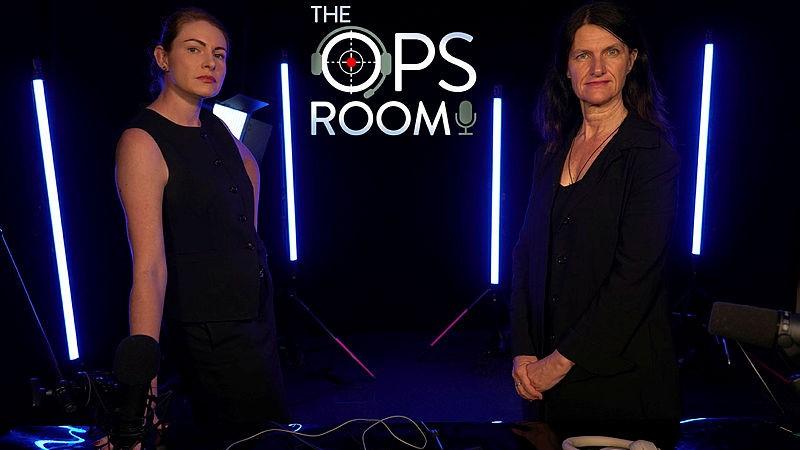 Deputy Director - Training Force Multimedia Unit, Karen Braithwaite-Shannon, and producer/host Lynda Heys at the TFMU recording studio at HMAS Kuttabul, Sydney.