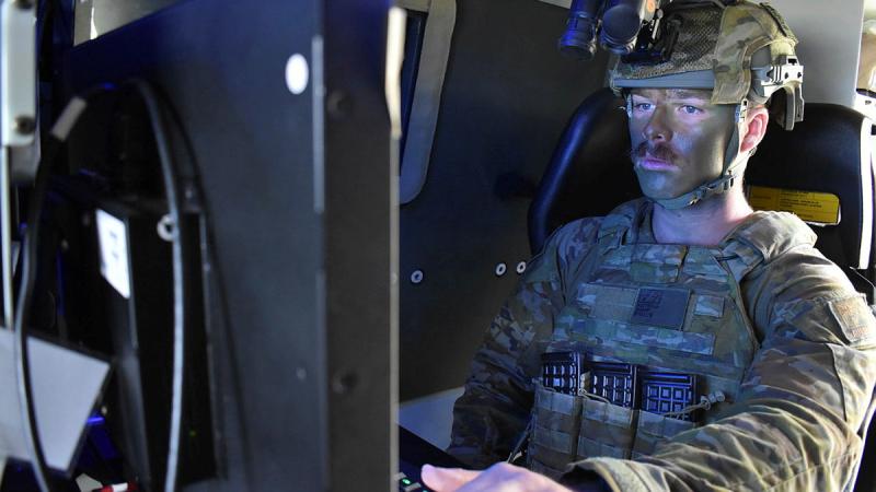 Australian Army soldier Gunner Matthew Sharp will be designated an Aircraft Captain once fully qualified on the new Integrator tactical uncrewed aerial system. 