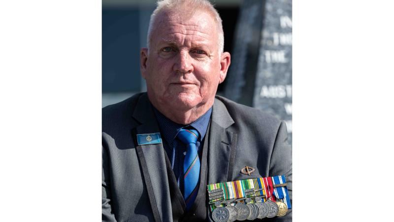 1st Battalion, The Royal Australian Regiment Veteran, Terry Conner, at the Meritorious Unit Citation parade for the units' service in Somalia, held at at Lavarack Barracks, Townsville. Photos: Corporal Guy Sadler