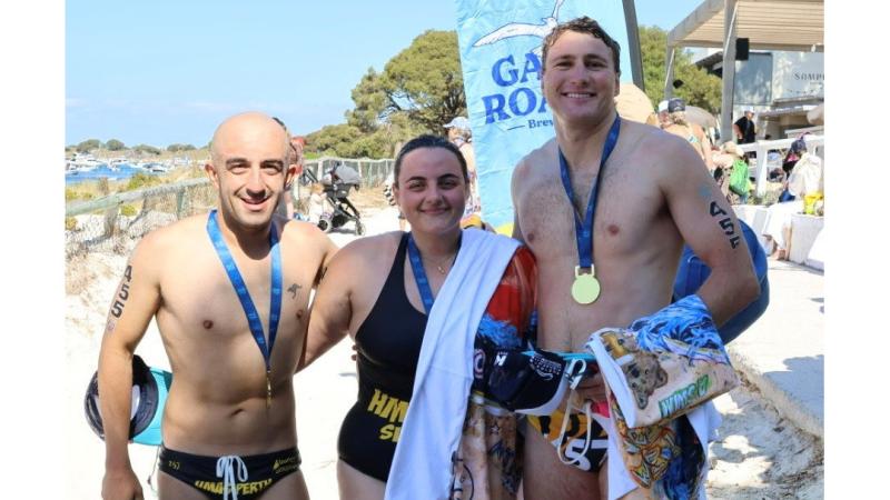 From left, Leading Seaman Riley Surendra-Nicholas, Able Seaman Chantelle Briffa and Lieutenant James Moss. 
