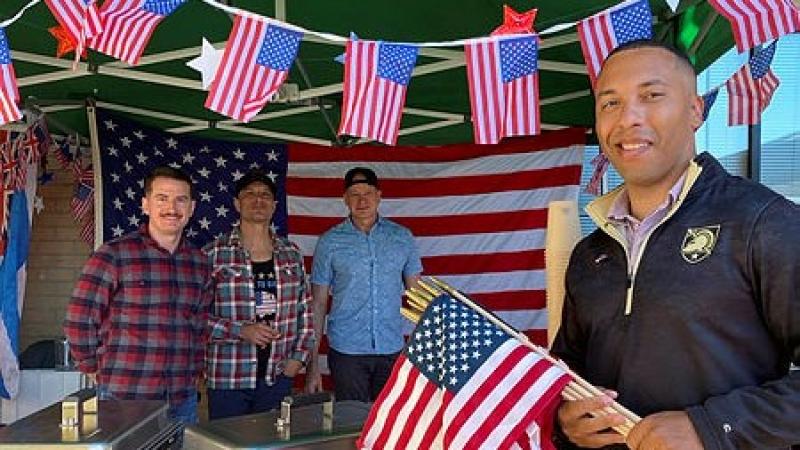 Students of the Australian War College from the US Military during International Day in Weston Creek, ACT.