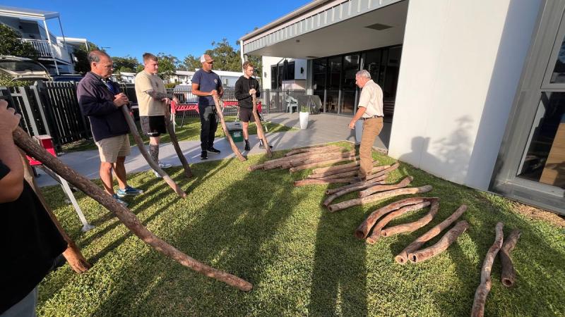 Indigenous Army and Navy members gather at Nowra, NSW, to learn the art of the didgeridoo, from forming the instrument to playing technique.