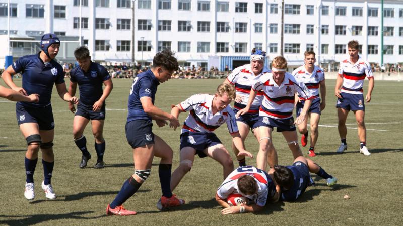 ADFA takes on the National Defense Academy of Japan in the final of the International Cadets Rugby Competition, winning by 29-14.