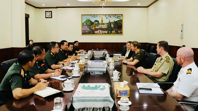 Commander IPE25 Brigadier Jennifer Harris and team, with the Australian Embassy in Laos, discuss opportunities for further collaboration with the Lao People’s Army and Foreign Relations Department for IPE25. 