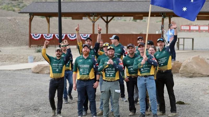 Sergeant David Taylor proudly carries the national flag with the Australian team at the 2024 International Precision Rifle Federation (IPRF) Centerfire World Championship in Colorado, USA. 