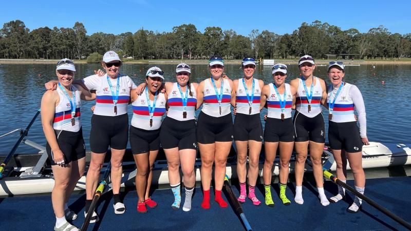 ADF women's eight crew at the Australian Masters Rowing Championships in Sydney.