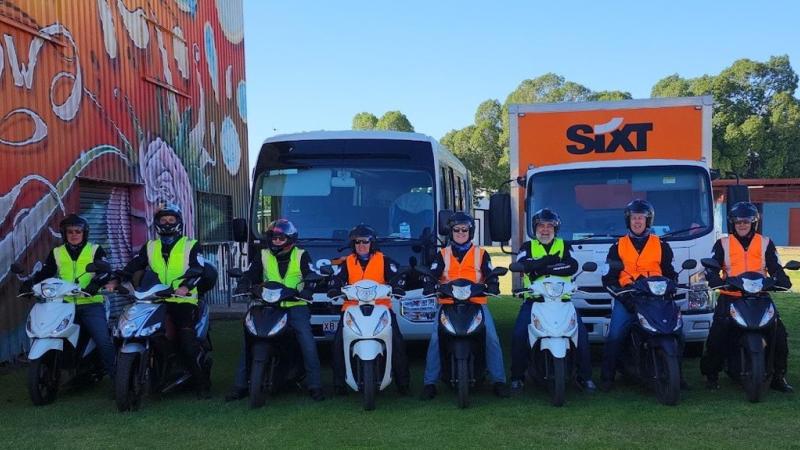Scootaville riders at Blackall, Queensland, in 2023. 