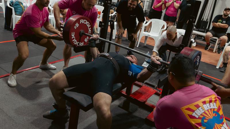 President of Air Force Powerlifting Squadron Leader Evan McCloy is encouraging aviators to join RAAF’s newest sport.