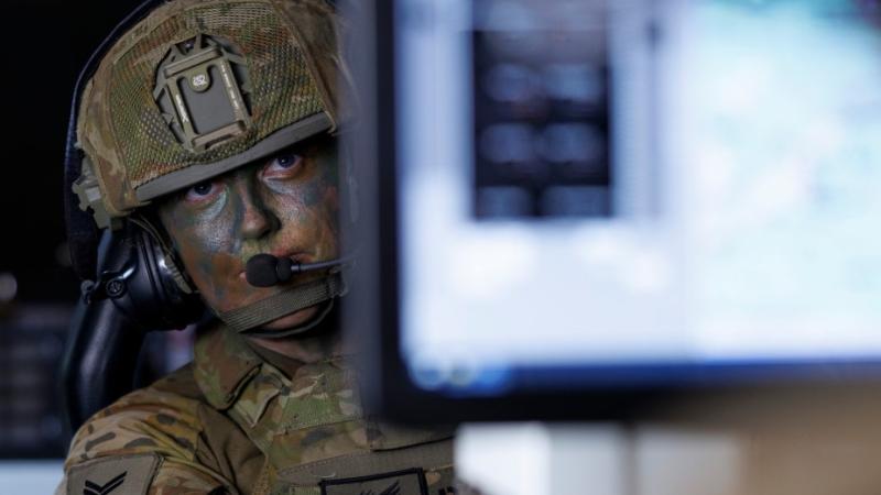 Bombardier April Horan, a mission commander with 132 Battery, 20th Regiment, Royal Australian Artillery, conducts reconnaissance and surveillance operations with the Integrator tactical uncrewed aerial system. 