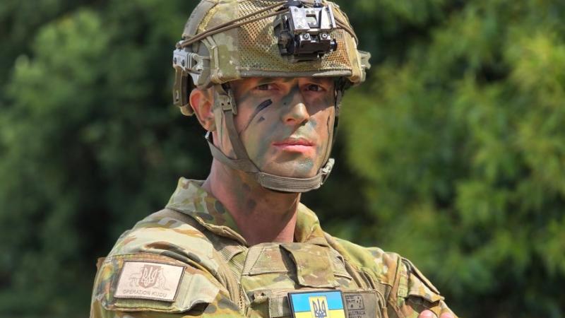 Commander of the Australian contingent, Major Tom Folley, pauses during  Operation Kudu. 