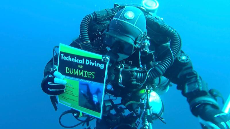 Lieutenant Ruslan Pnevski checks to make sure he hasn't forgotten anything before descending to the wreck of SS Nemesis off the coast of New South Wales.