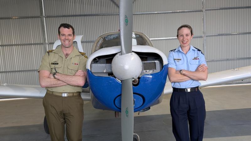 Australian Army Major Matthew Hume and Royal Australian Air Force Squadron Leader Stephanie Hume will fly a retro 1972 Piper Cruiser Aircraft in the Red Planet Software Outback Air Race 2025. 