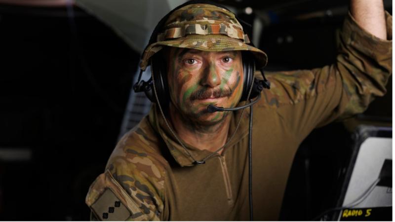 Australian Army officer Captain Fletcher Unwin, from 20th Regiment, Royal Australian Artillery's 132 Battery, during Exercise North Queensland Warfighter at the Townsville Field Training Area.