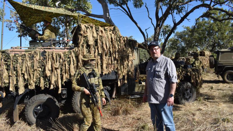 An employer of reservists meets Army Reserve soldiers as part of BossX Domestic 2025 immersion activity at Exercise Talisman Sabre.