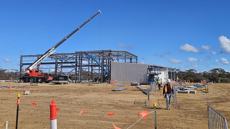 The Intract team hard at work on the guided weapons explosive ordnance storage facility under construction at Port Wakefield, South Australia.