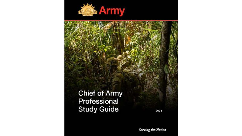 The front cover of the 2025 Chief of Army Professional Study Guide.