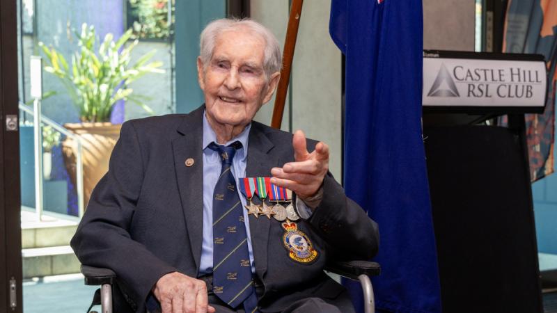 An elderly man with speaking at the Castle Hill RSL Club.