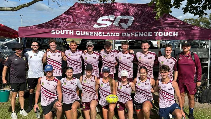 A team of athletes at an event.