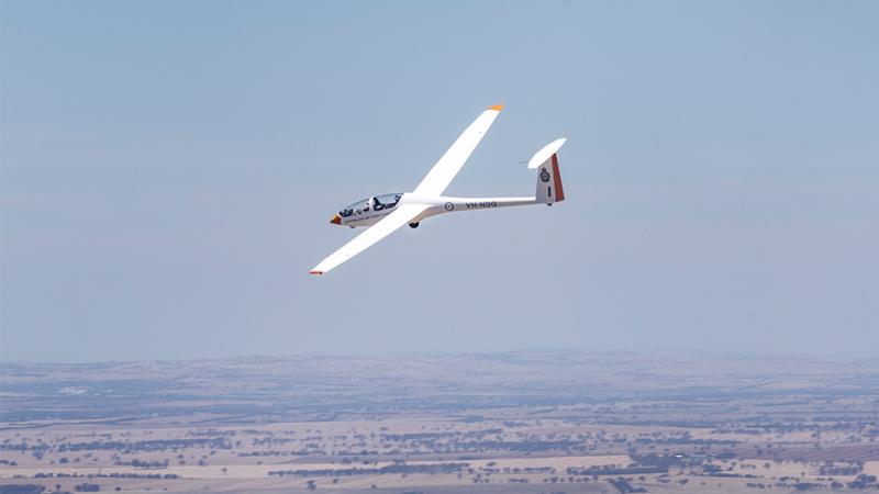 An aircraft in flight.