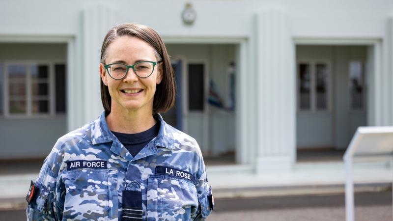 A woman in an Air Force uniform.