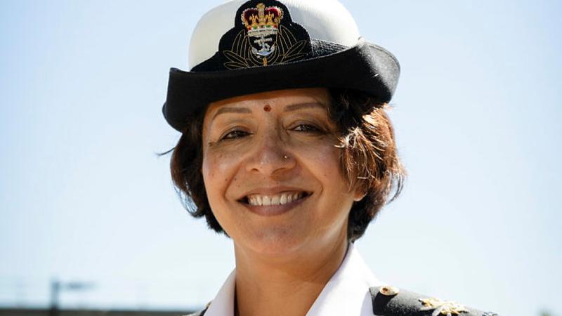 Hindu Priestess and Navy's first full-time Hindu Chaplain Kamala Sharma-Wing at HMAS Harman in the lead-up to Harmony Week. Photo: Kris Kerehona