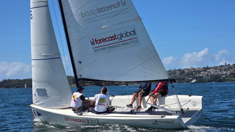A sailing boat on Sydney Harbour. 